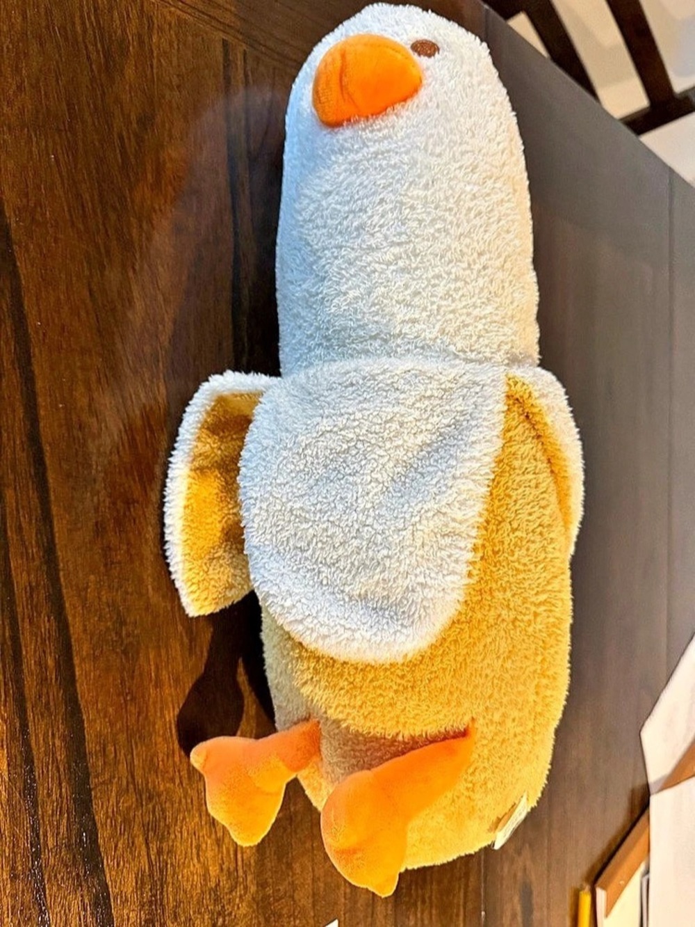 Peach Cats Banana Duck Plush Toy Yellow & White